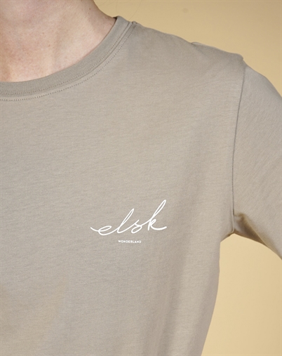 Elsk - Signed Basic Womens Casual T-shirt - Cashew Beige